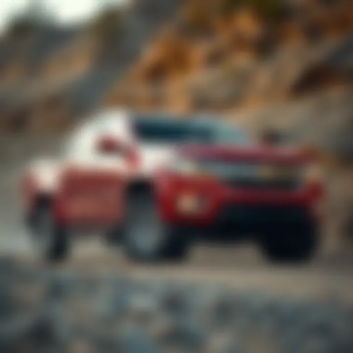 Chevy Colorado in a Rugged Environment Chevy Colorado in a rugged outdoor setting