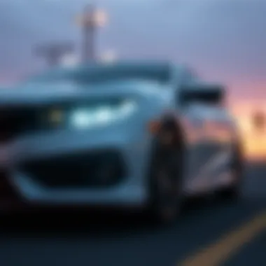 Sleek exterior design of the 2016 Honda Civic Coupe Sport