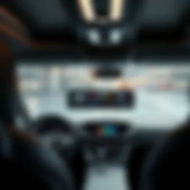 Close-up of the advanced technology features in the vehicle