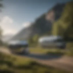 Elegant Airstream motorhome parked in a scenic landscape