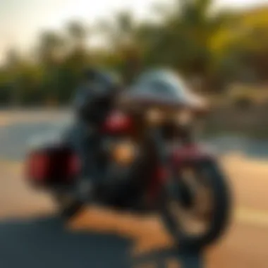 Dynamic action shot of the Indian Challenger Limited on the road