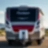 Exterior view of the Coachmen Leprechaun 220QB showcasing its sleek design and vibrant colors.