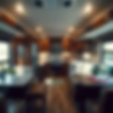 Interior layout of the Leprechaun 220QB highlighting spacious living and dining areas.