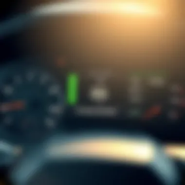 Dashboard display showing fuel efficiency metrics