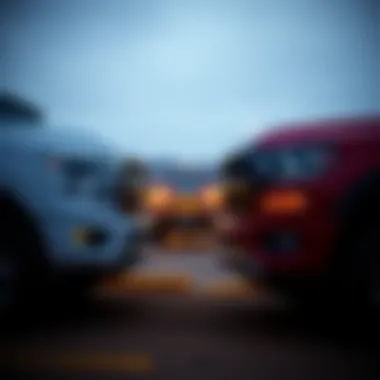 Side-by-side comparison of different pickup truck models