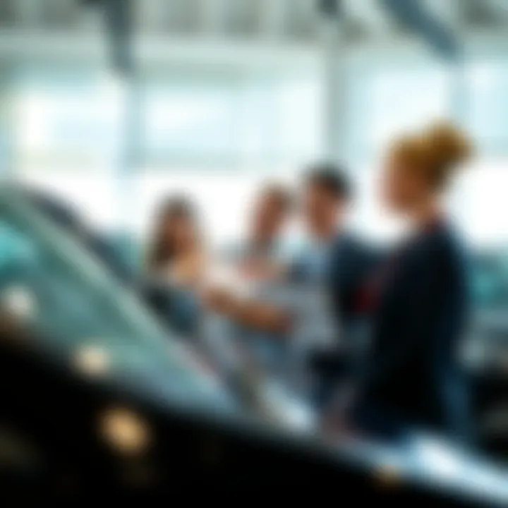 Customer service representatives assisting clients with vehicle inquiries at Atlantic Auto Mall Hyundai.