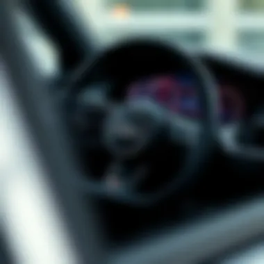 Close-up of an Audi dashboard highlighting luxury features