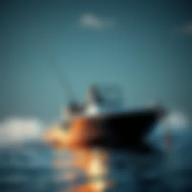 Bass Pro Deep V Boat in Fishing Action Bass Pro Deep V boat in action during fishing