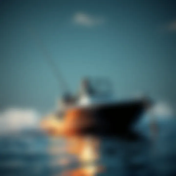 Bass Pro Deep V Boat in Fishing Action Bass Pro Deep V boat in action during fishing