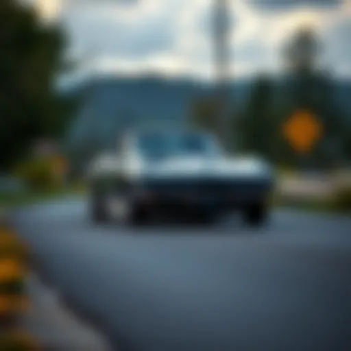 Classic Corvette on a scenic road