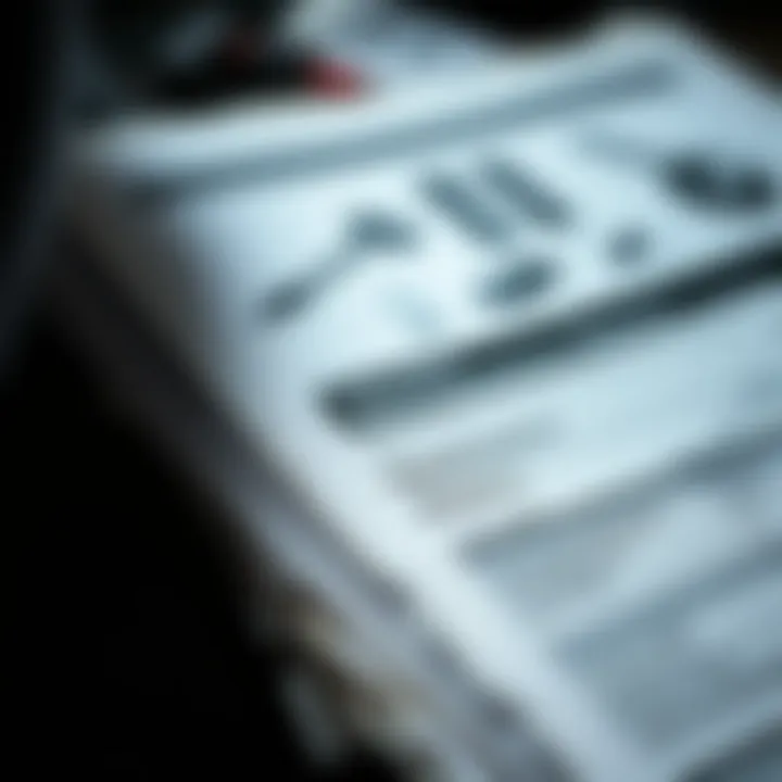 A close-up of vehicle maintenance records