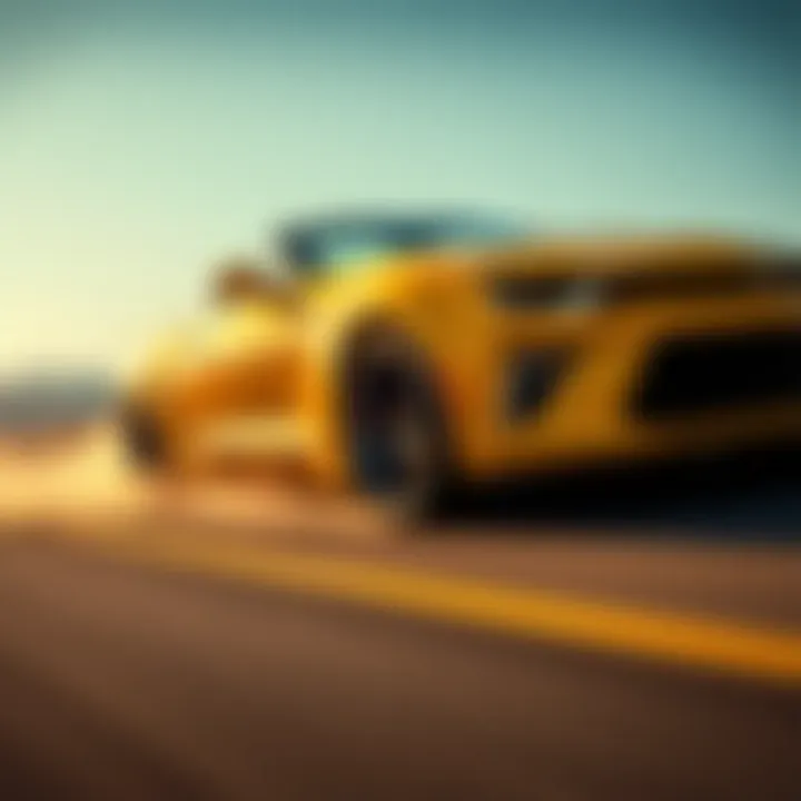 Dynamic Performance of the Camaro Super Sport Convertible A dynamic shot of the Camaro Super Sport Convertible in motion, capturing its performance