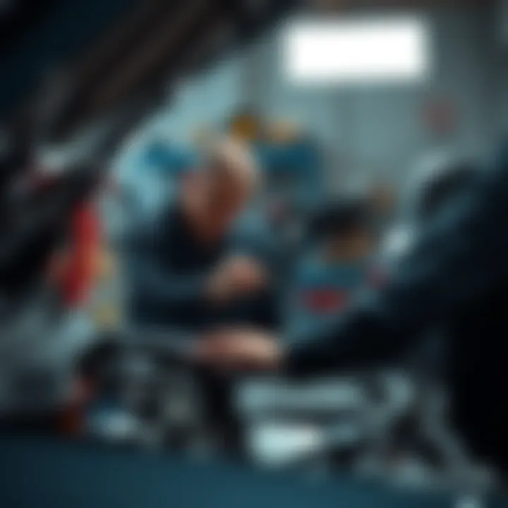 Mechanic checking the engine of a car