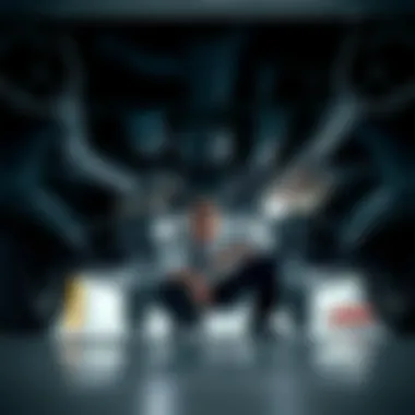 Professional inspecting car undercarriage