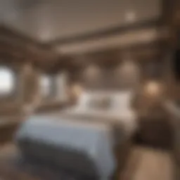 Luxurious interior of a Class B RV showcasing a king bed