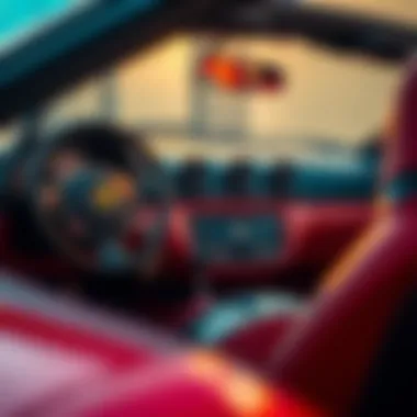 Interior shot of the Ferrari 360 Spider highlighting its luxurious features and craftsmanship.