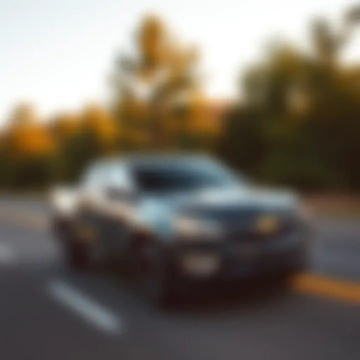 Performance metrics displayed through a driving action shot of the Colorado