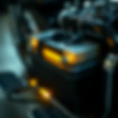 Detailed view of the 2013 Harley Davidson Street Glide battery