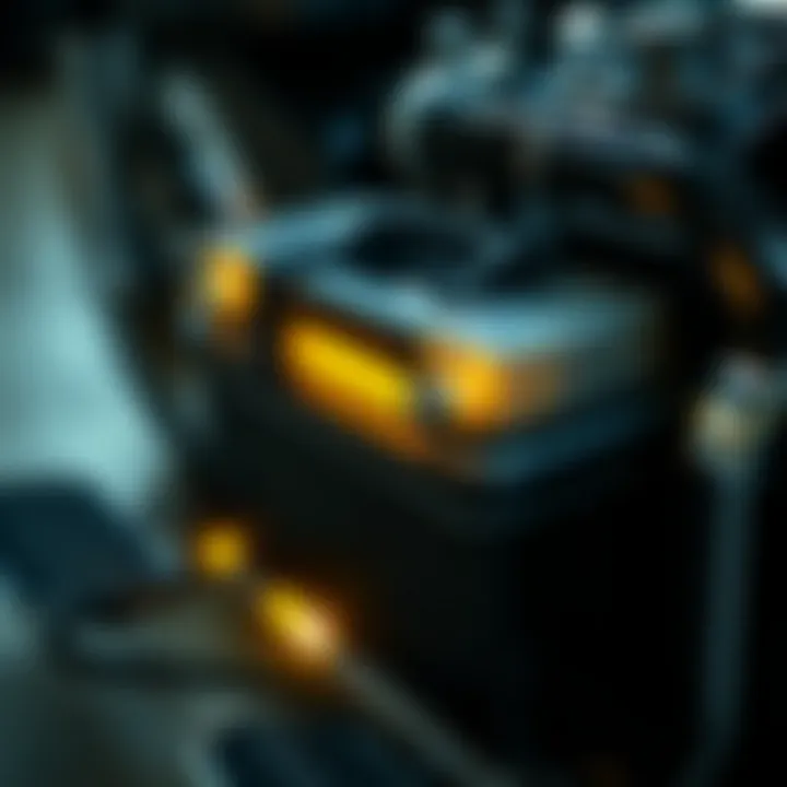 Detailed view of the 2013 Harley Davidson Street Glide battery