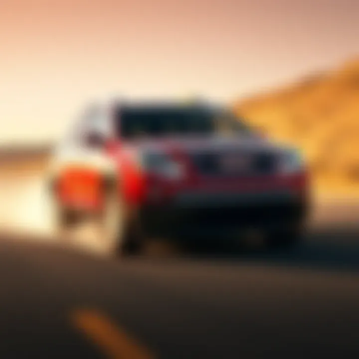 Performance metrics display of the 2009 Acadia on the road