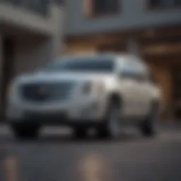 Elegant exterior front view of the Cadillac Escalade Luxury