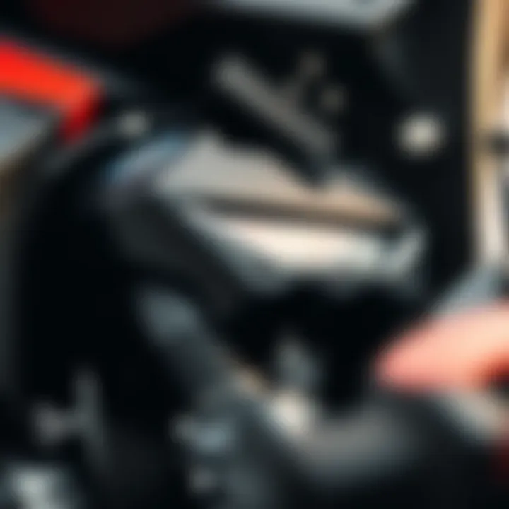 Close-up of the Polaris Magnum 325 4x4 engine highlighting performance features