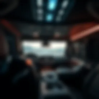 Interior view of the Dodge Hellephant truck's advanced technology
