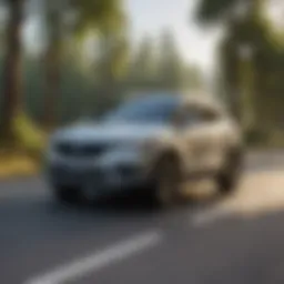 Sleek design of a small SUV on a scenic road