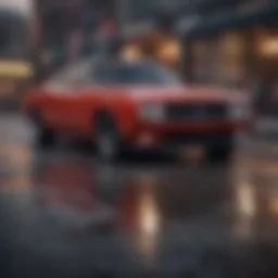 Dodge Charger in motion showcasing its performance capabilities