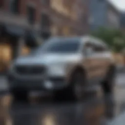 A sleek luxury SUV parked in an urban setting showcasing modern design.