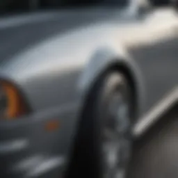 Close-up view of a car surface with visible scratches
