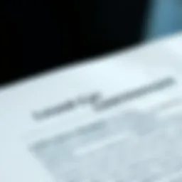 Close-up of a used car lease agreement highlighting terms.
