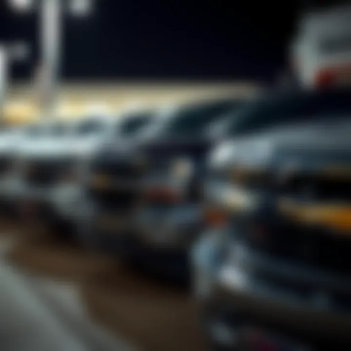A lineup of different Chevy Silverado models available at a dealership