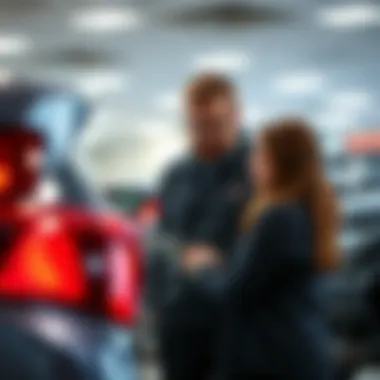 Customer service representative assisting a client with financing options