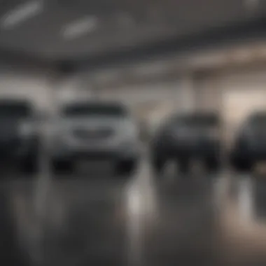 Showroom showcasing Cadillac and GMC models