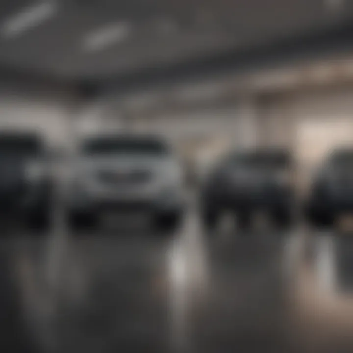 Showroom showcasing Cadillac and GMC models
