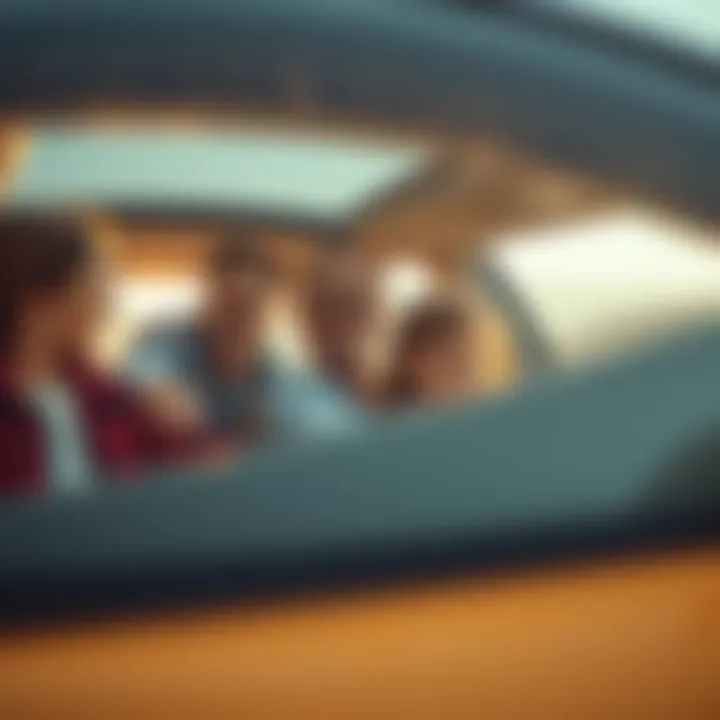 Joy of Family Road Trips Happy family enjoying a road trip in their new car