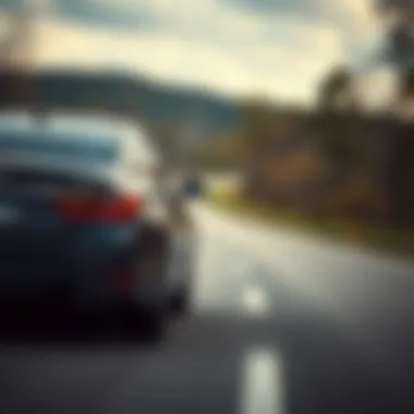 Midsize sedan on the road illustrating performance and handling in motion