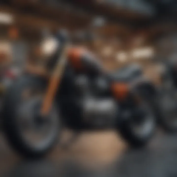 Price tags showcasing various used motorcycle models