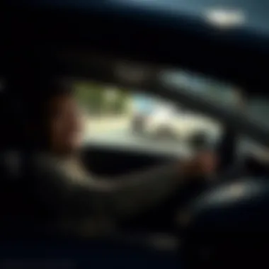 A happy driver enjoying the ride in a used Toyota Prius