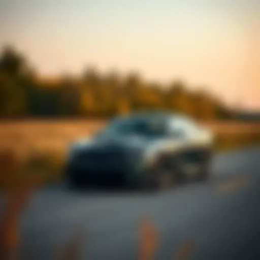A sleek used Dodge Charger parked in a scenic Minnesota landscape