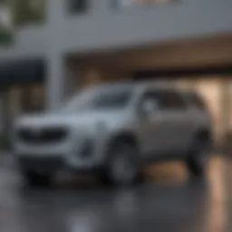 Exterior view of the Cadillac Escalade Sport Platinum showcasing its aerodynamic design