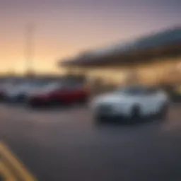 A panoramic view of Lake Jackson showcasing local car dealerships