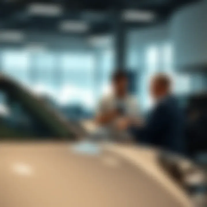 Customer discussing financing options with a dealership representative