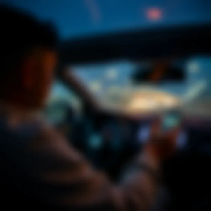 User Engaging with Find My Car Application User engaging with Find My Car application