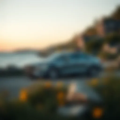 A stunning Volvo car parked by the scenic Cape Cod coastline