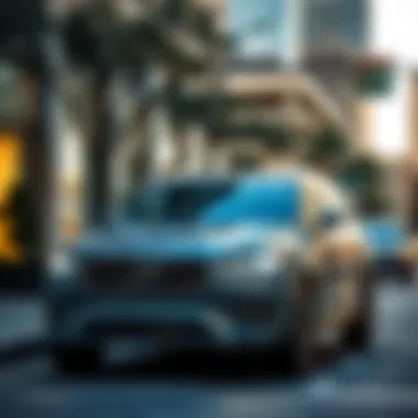 Volvo XC90 parked in downtown Austin