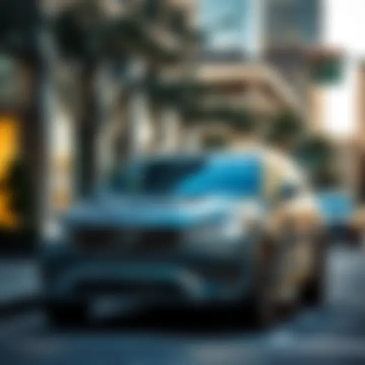 Volvo XC90 parked in downtown Austin