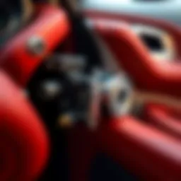 Detailed view of a power door lock mechanism