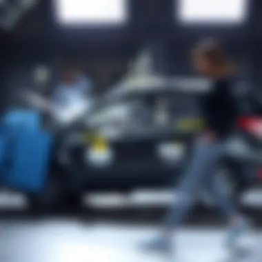 Crash test demonstration showing performance metrics